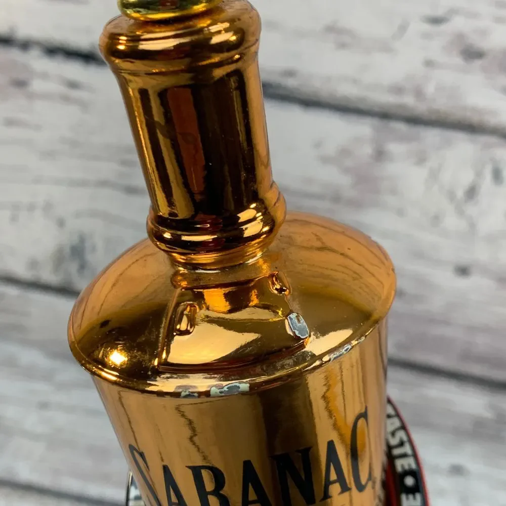 Saranac Inner Circle Series Beer Tap‎ Handle Gold Red Bar Pub Draft Beer